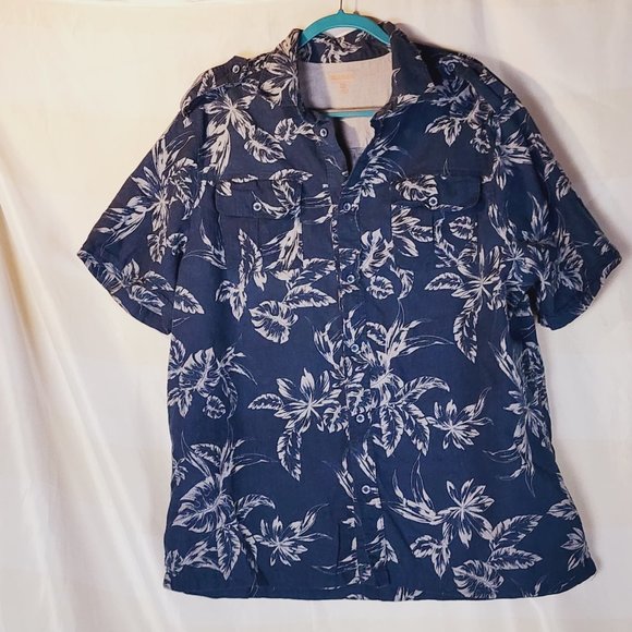 Boulder Creek Trading Company Blue Short Sleeve Floral Print Shirt Size Big 2XL - Picture 4 of 16